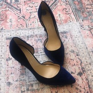 Jessica Simpson Velvet Blue Pumps